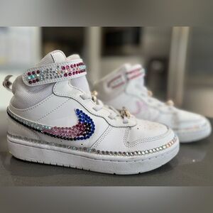 Nike high-top sneakers beautifully gemmed and bedazzled, worn only once for prom